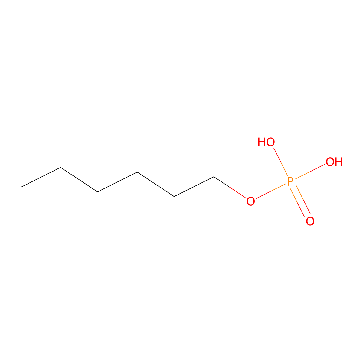 Hexyl dihydrogen phosphate molecular structure, CAS 3900-04-7