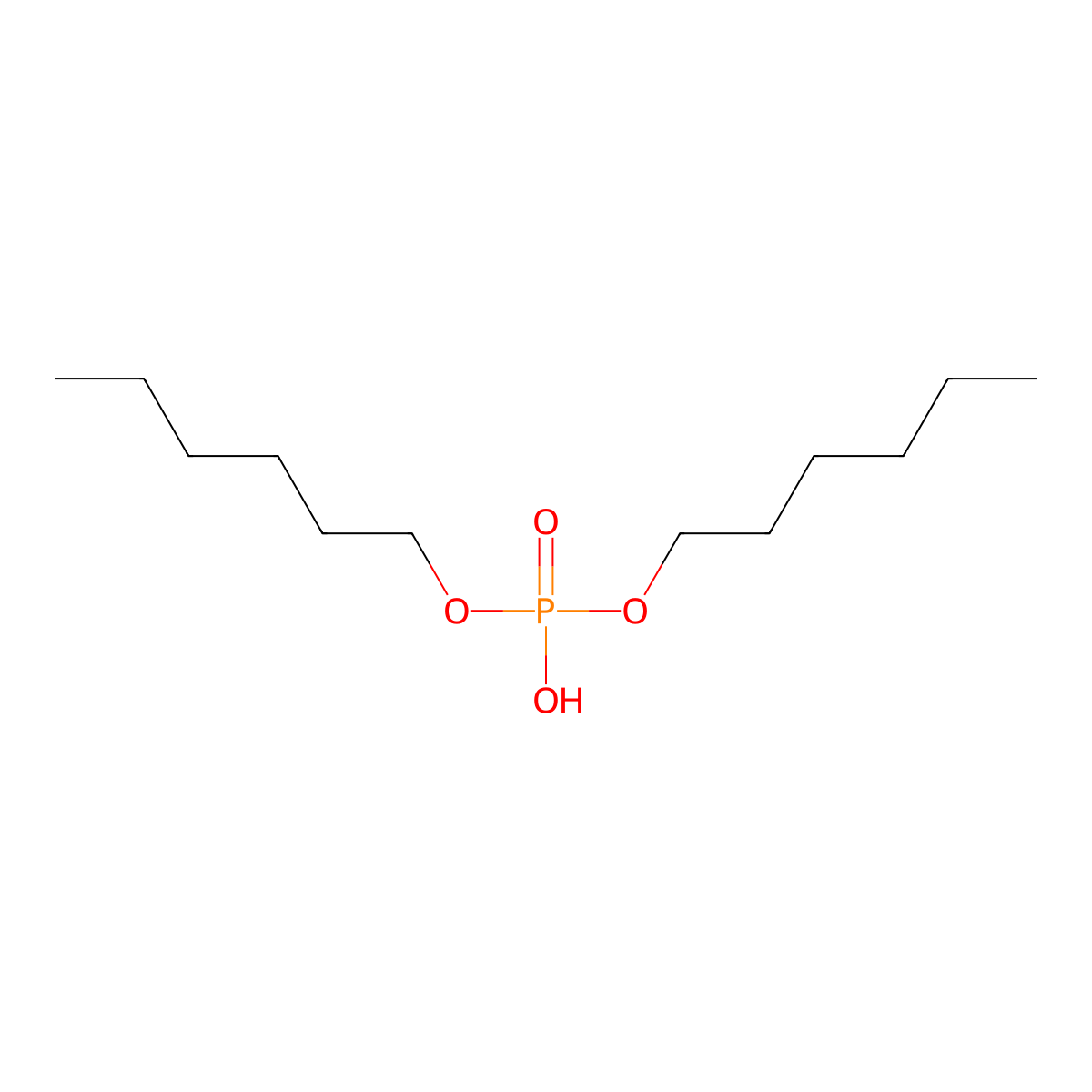 Dihexyl phosphate molecular structure, CAS 3900-13-8