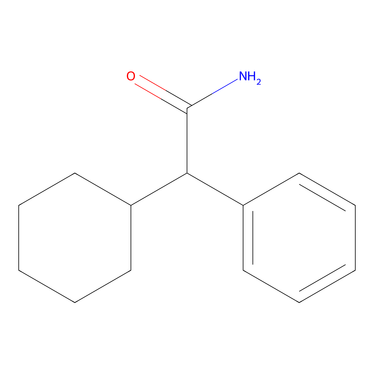 2-Cyclohexyl-2-phenylacetamide molecular structure, CAS 3900-92-3