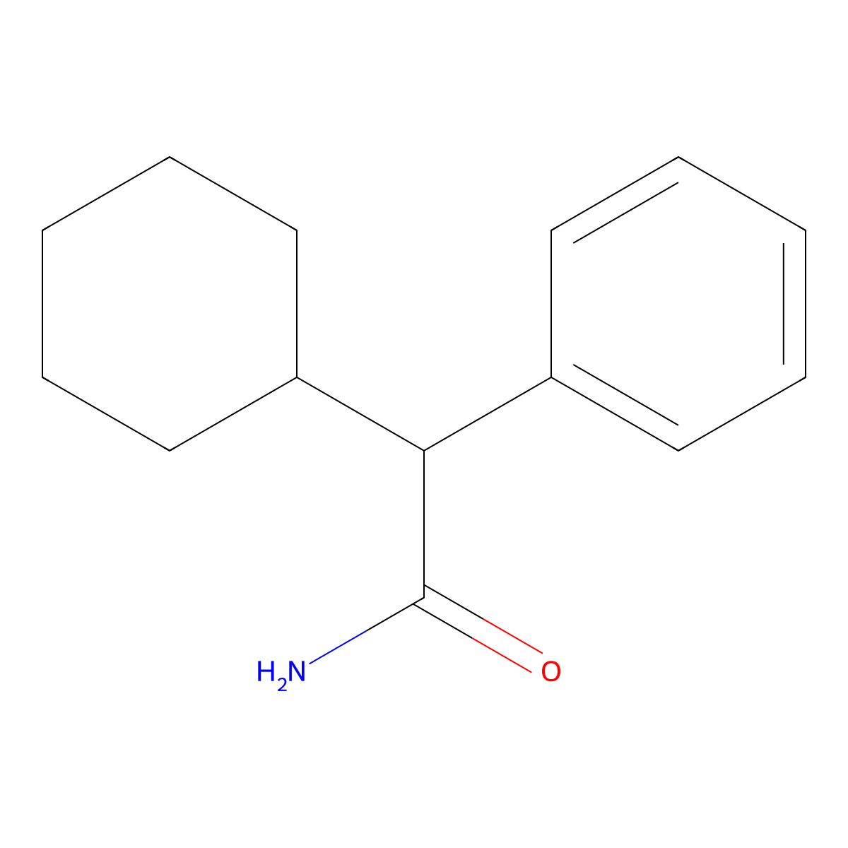 2-Cyclohexyl-2-phenylacetamide molecular structure, CAS 3900-92-3