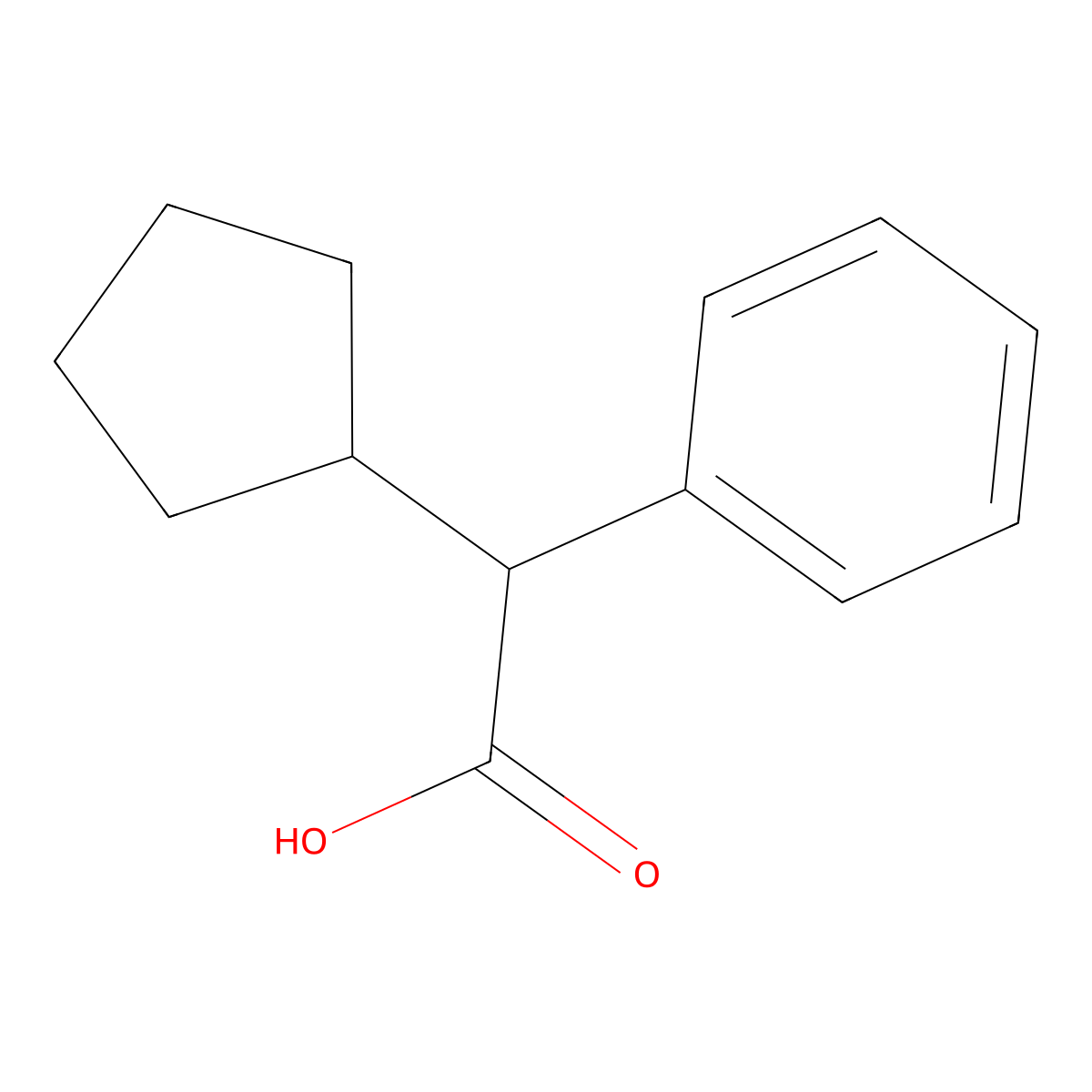 2-Cyclopentyl-2-phenylacetic acid molecular structure, CAS 3900-93-4