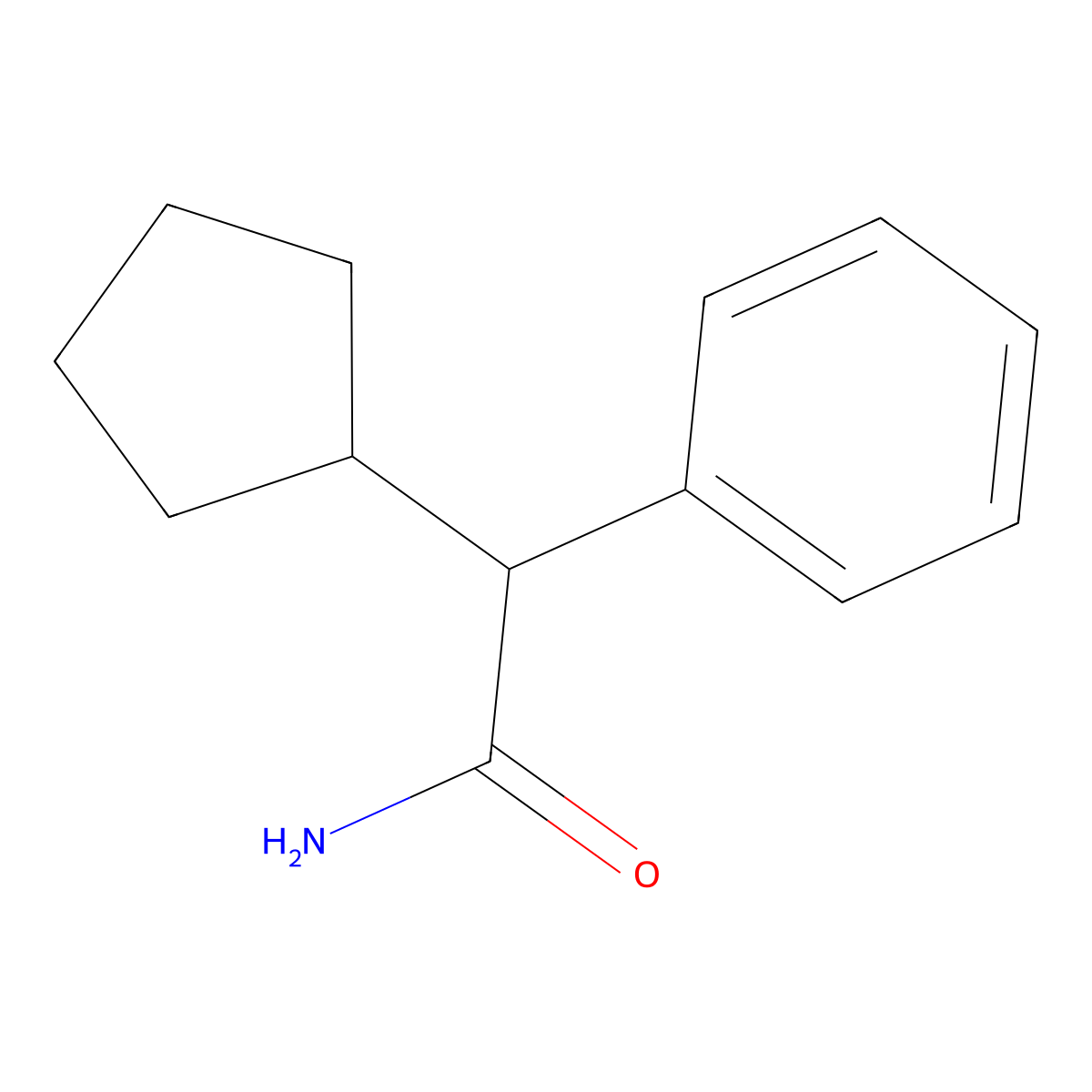 2-Cyclopentyl-2-phenylacetamide molecular structure, CAS 3900-94-5