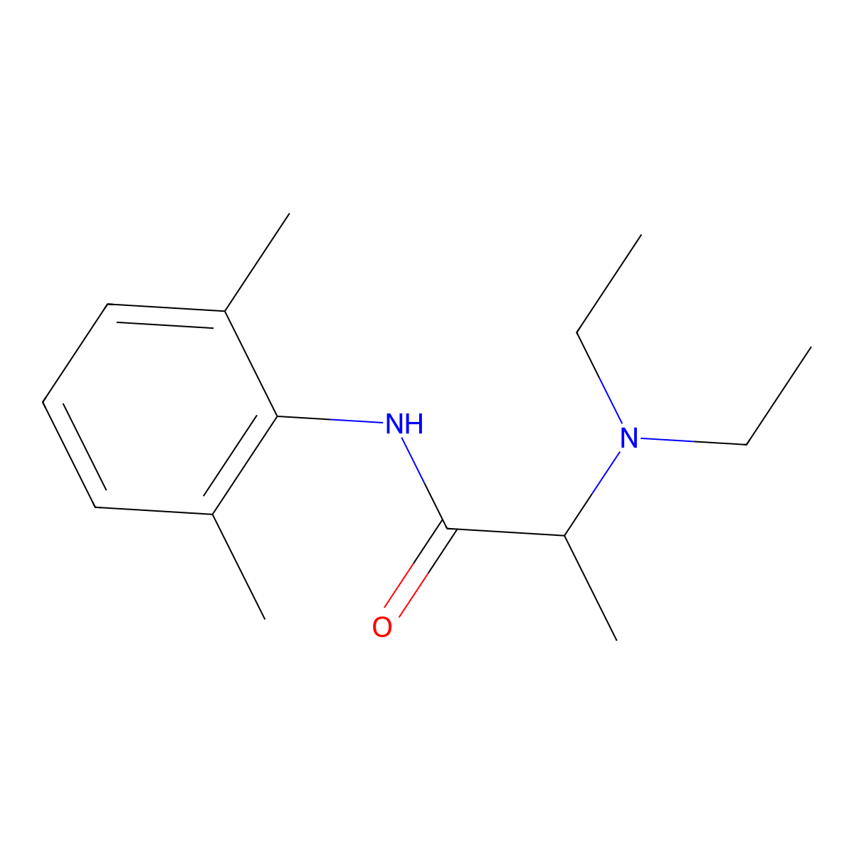 2',6'-Propionoxylidide, 2-(diethylamino)- molecular structure, CAS 39000-84-5