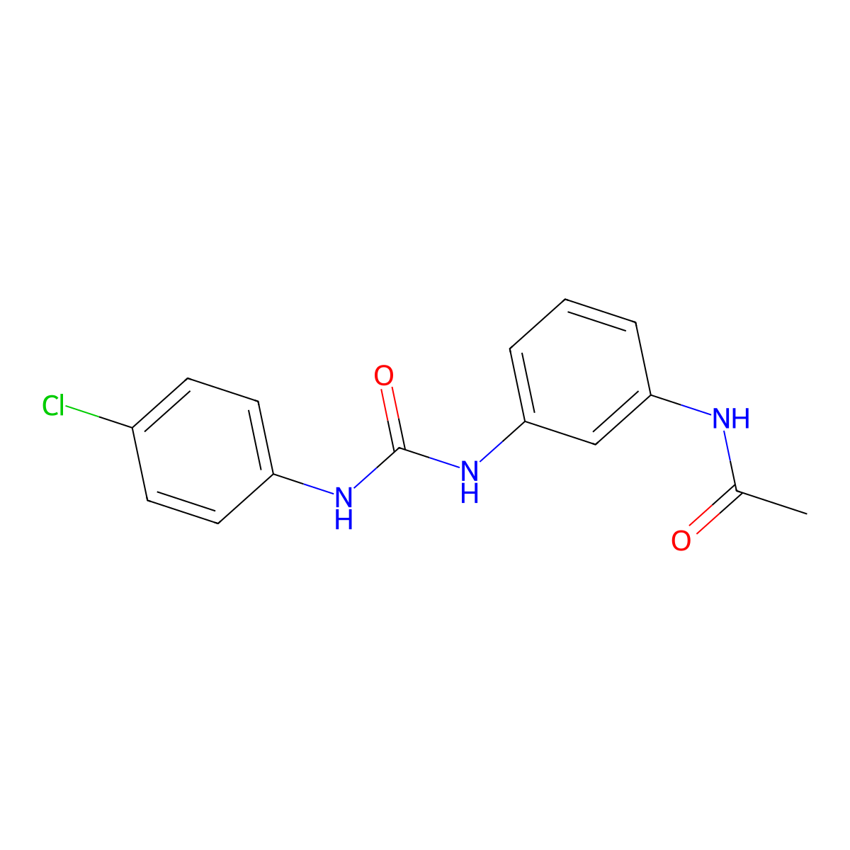 N-[3-[(4-chlorophenyl)carbamoylamino]phenyl]acetamide molecular structure, CAS 39005-89-5