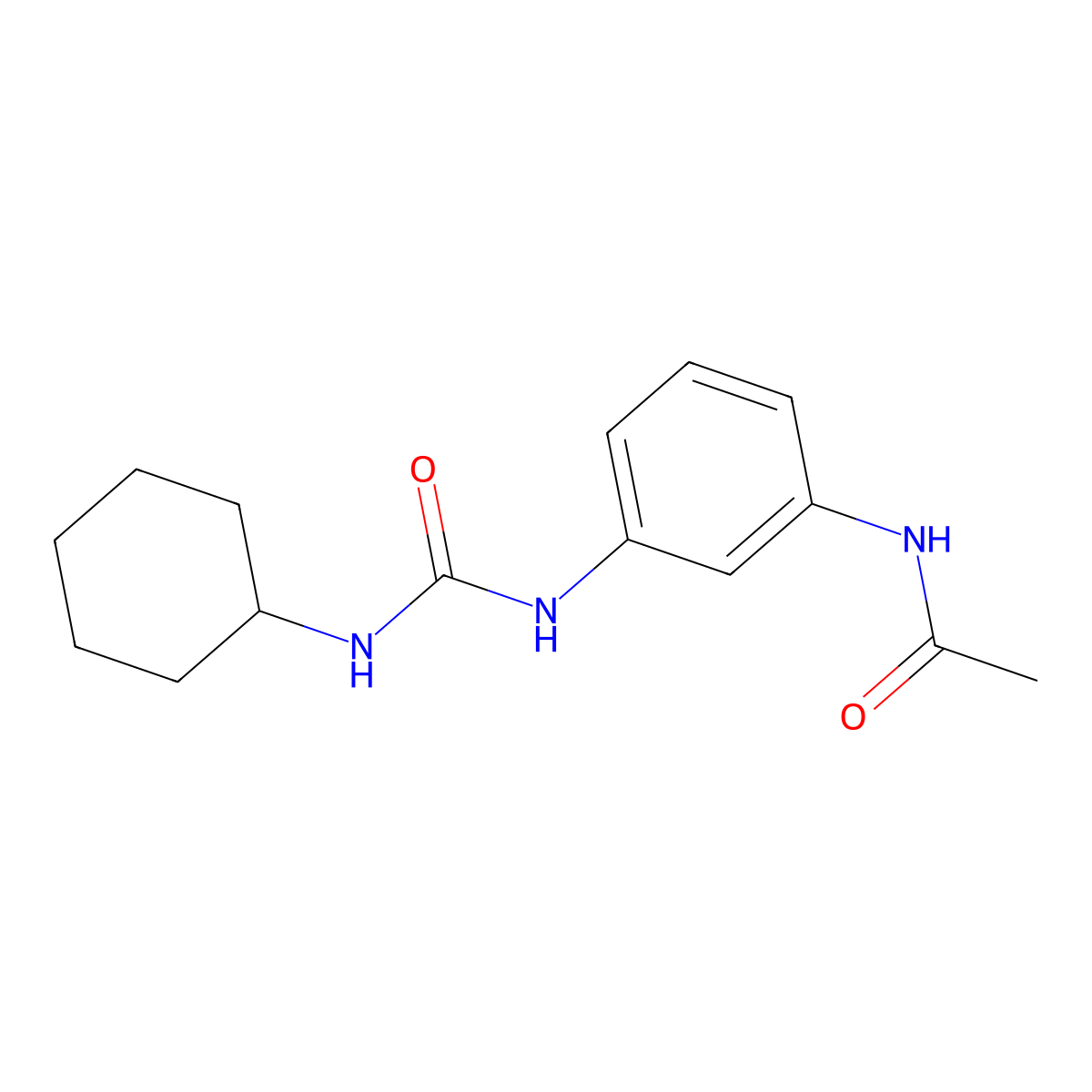 N-[3-(cyclohexylcarbamoylamino)phenyl]acetamide molecular structure, CAS 39005-93-1