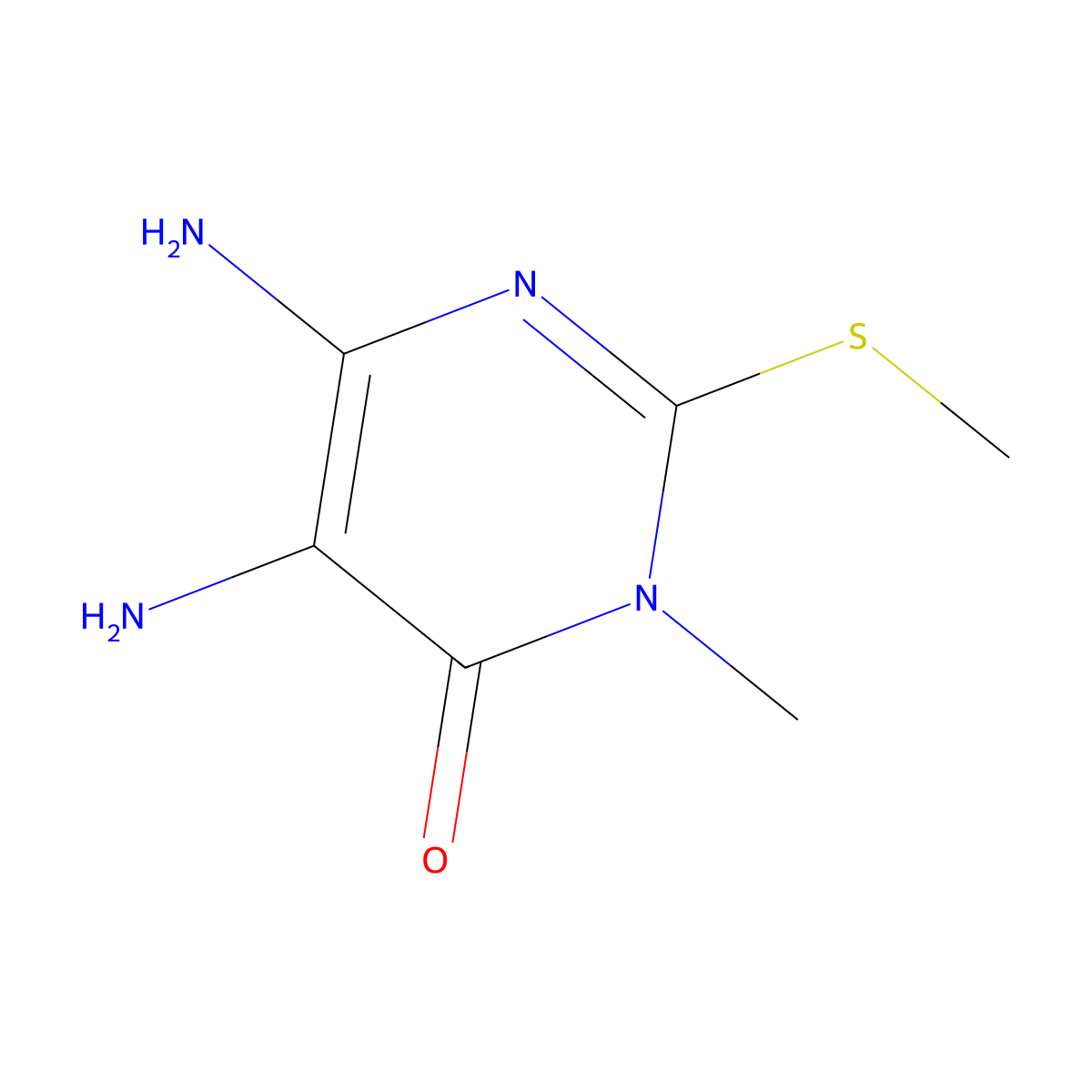 5,6-Diamino-3-methyl-2-(methylthio)pyrimidin-4(3H)-one molecular structure, CAS 39008-28-1