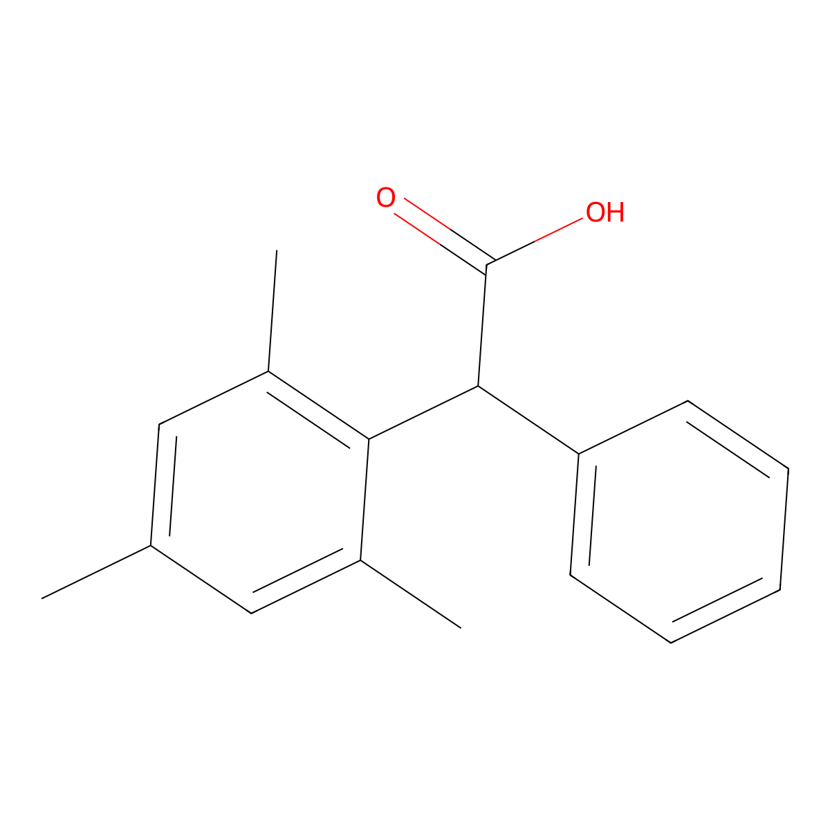 2-Phenyl-2-(2,4,6-trimethylphenyl)acetic acid molecular structure, CAS 3901-04-0