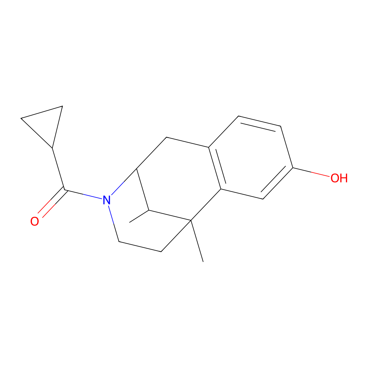 3-(Cyclopropylcarbonyl)-1,2,3,4,5,6-hexahydro-6,11-dimethyl-2,6-methano-3-benzazocin-8-ol molecular structure, CAS 3901-17-5