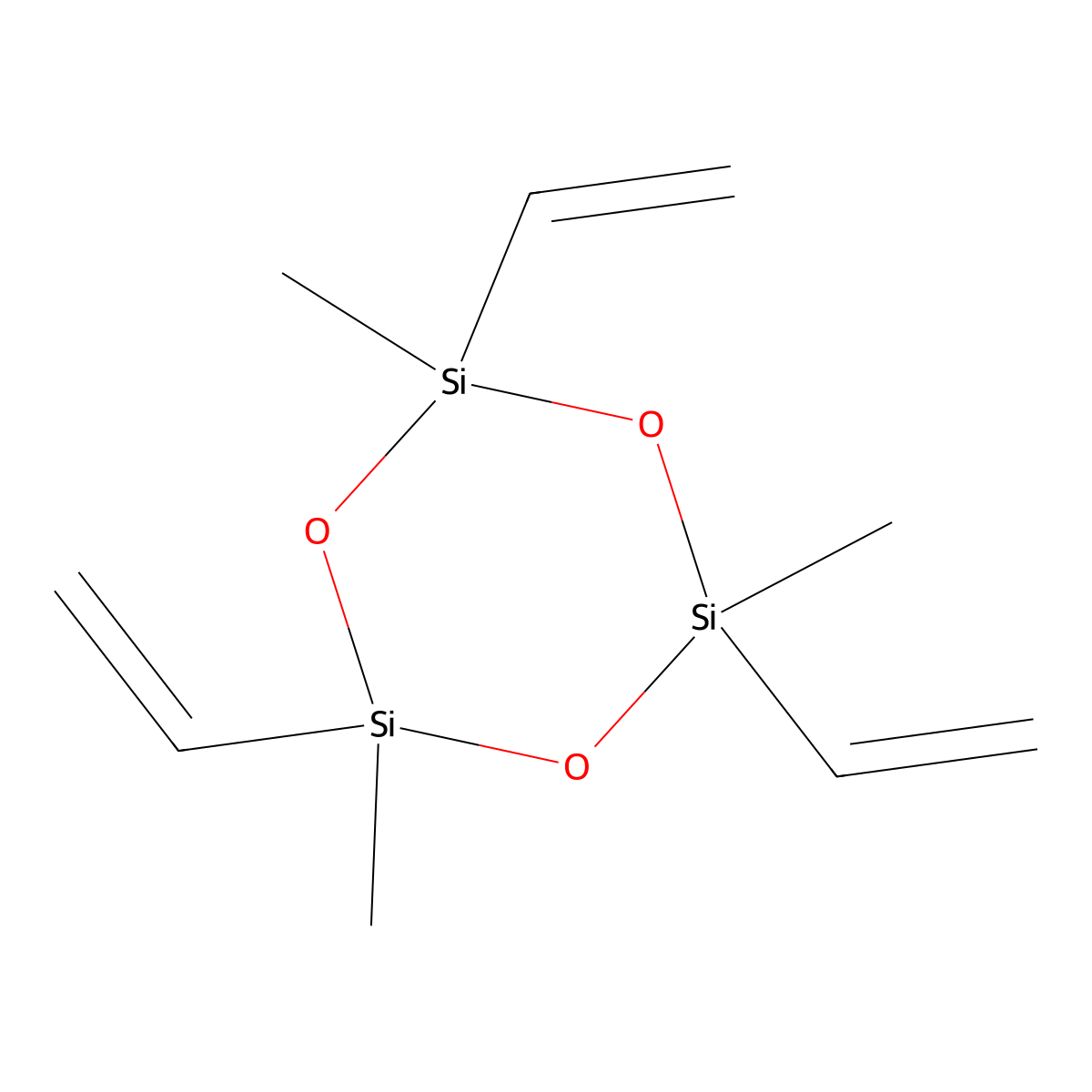Cyclotrisiloxane, 2,4,6-triethenyl-2,4,6-trimethyl- molecular structure, CAS 3901-77-7
