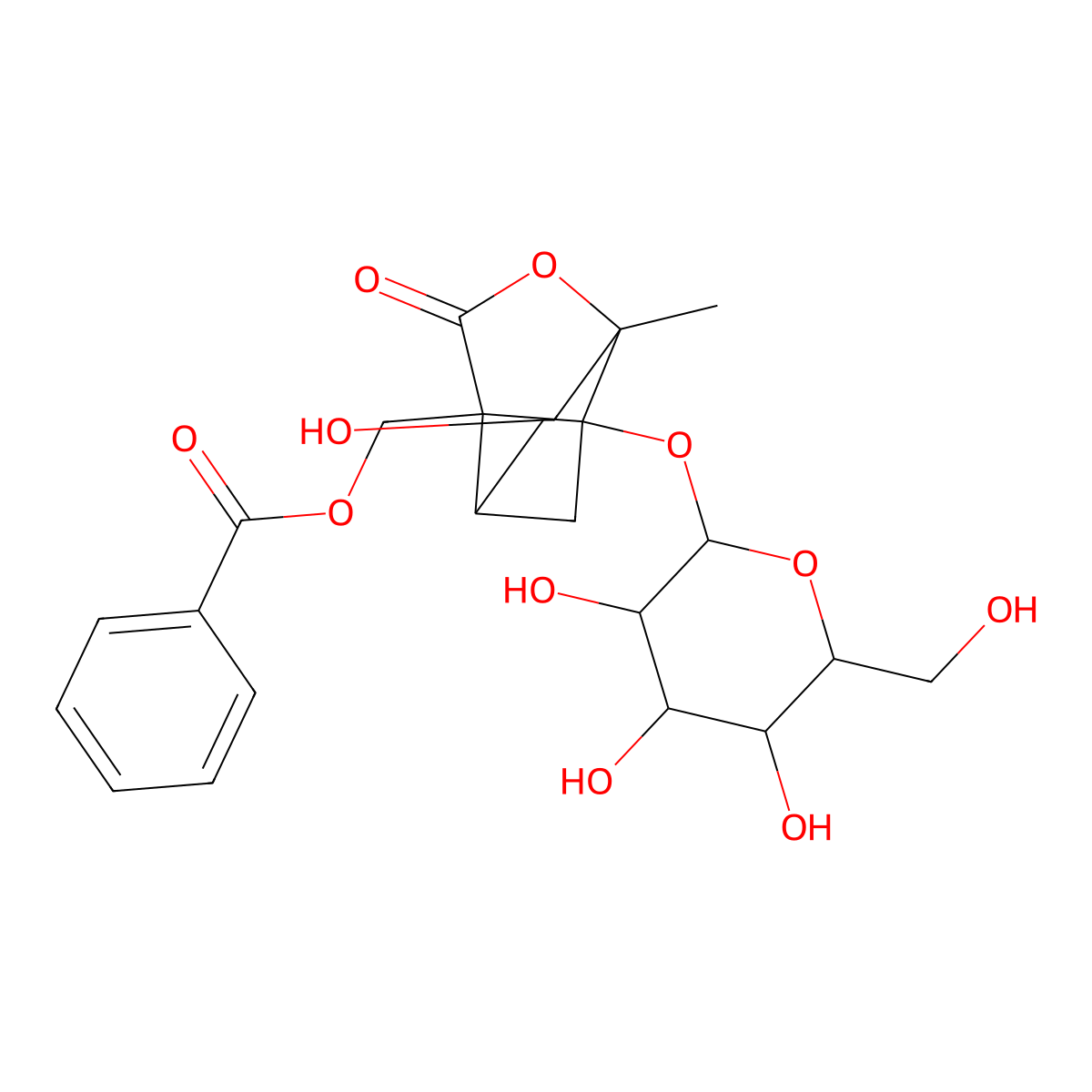 Albiflorin molecular structure, CAS 39011-90-0