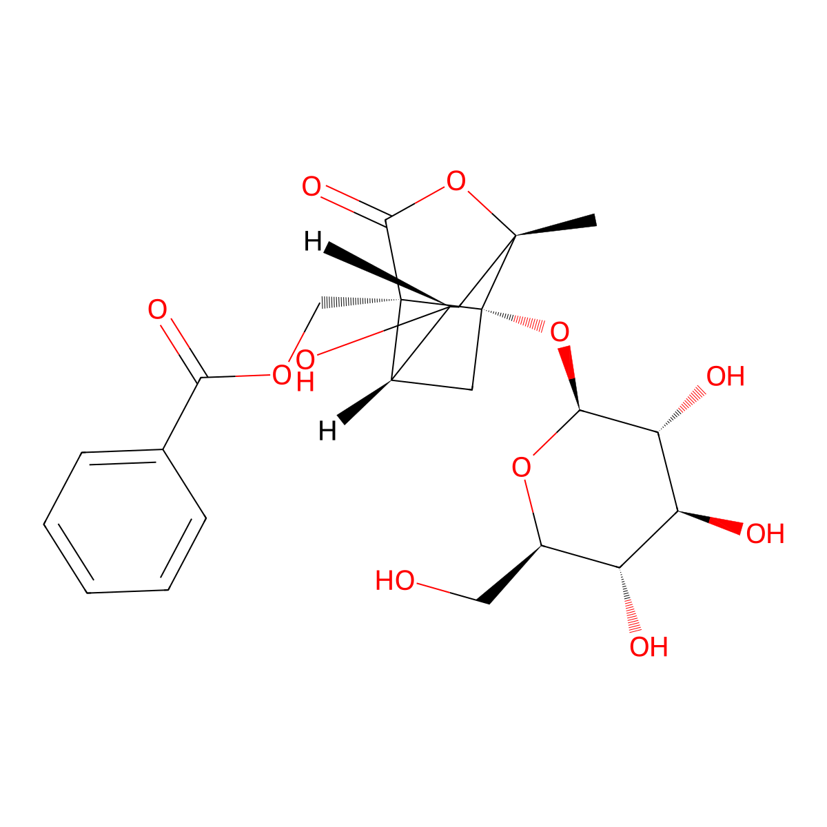 Albiflorin molecular structure, CAS 39011-90-0