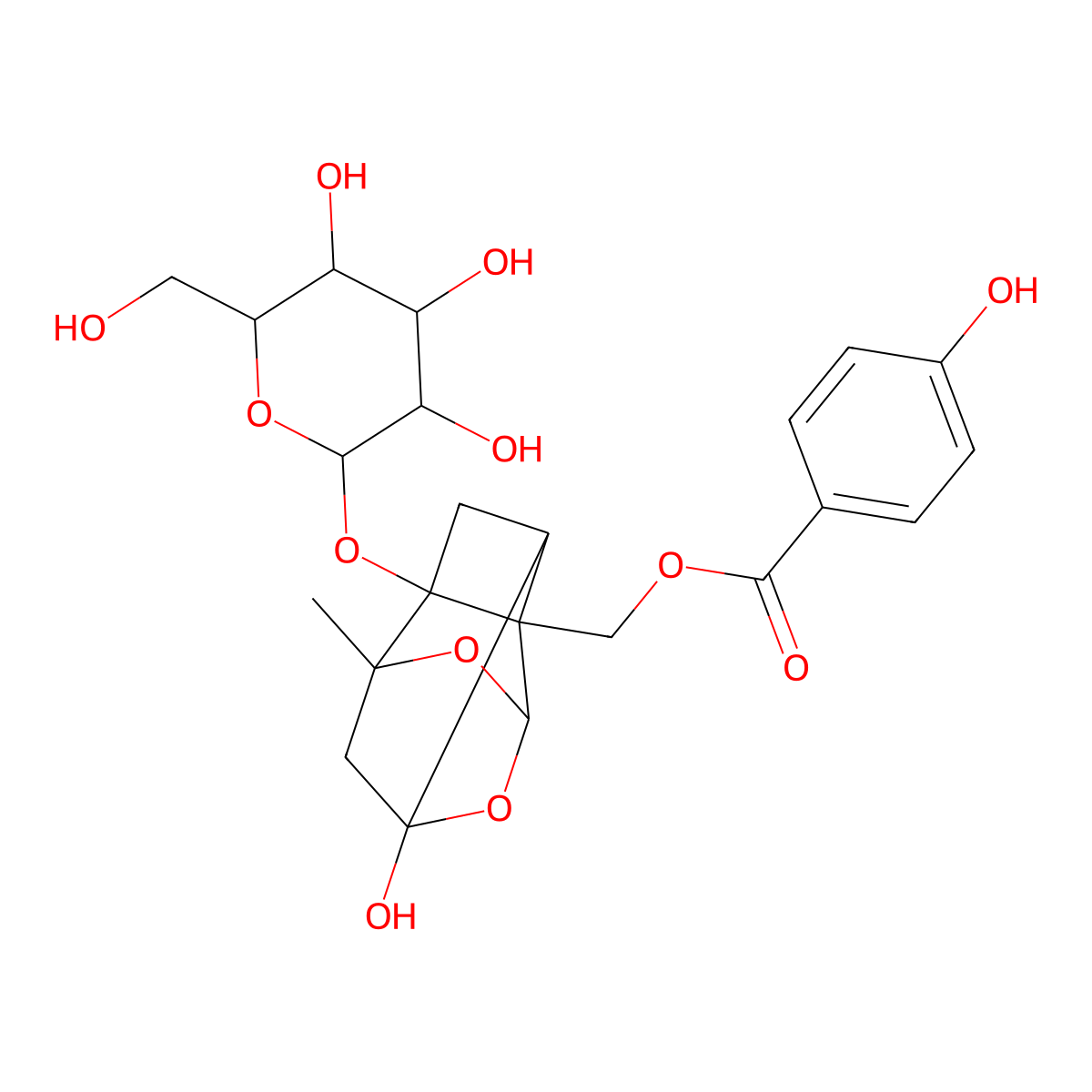 Oxypaeoniflorin molecular structure, CAS 39011-91-1