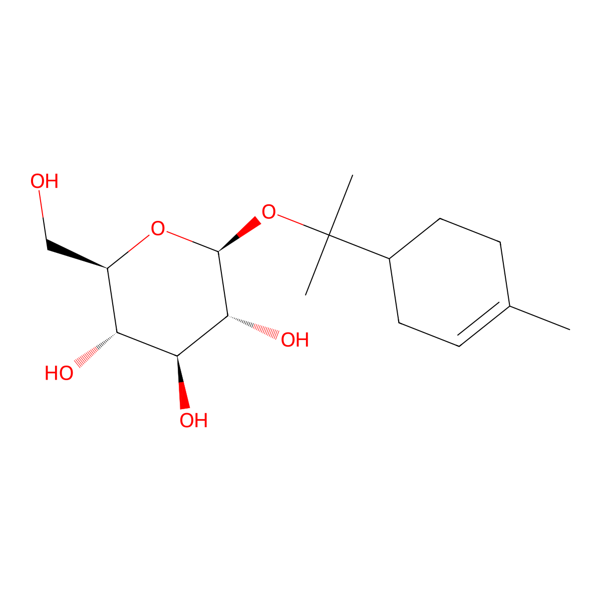 Terpineol-O-glucopyranoside molecular structure, CAS 39015-85-5