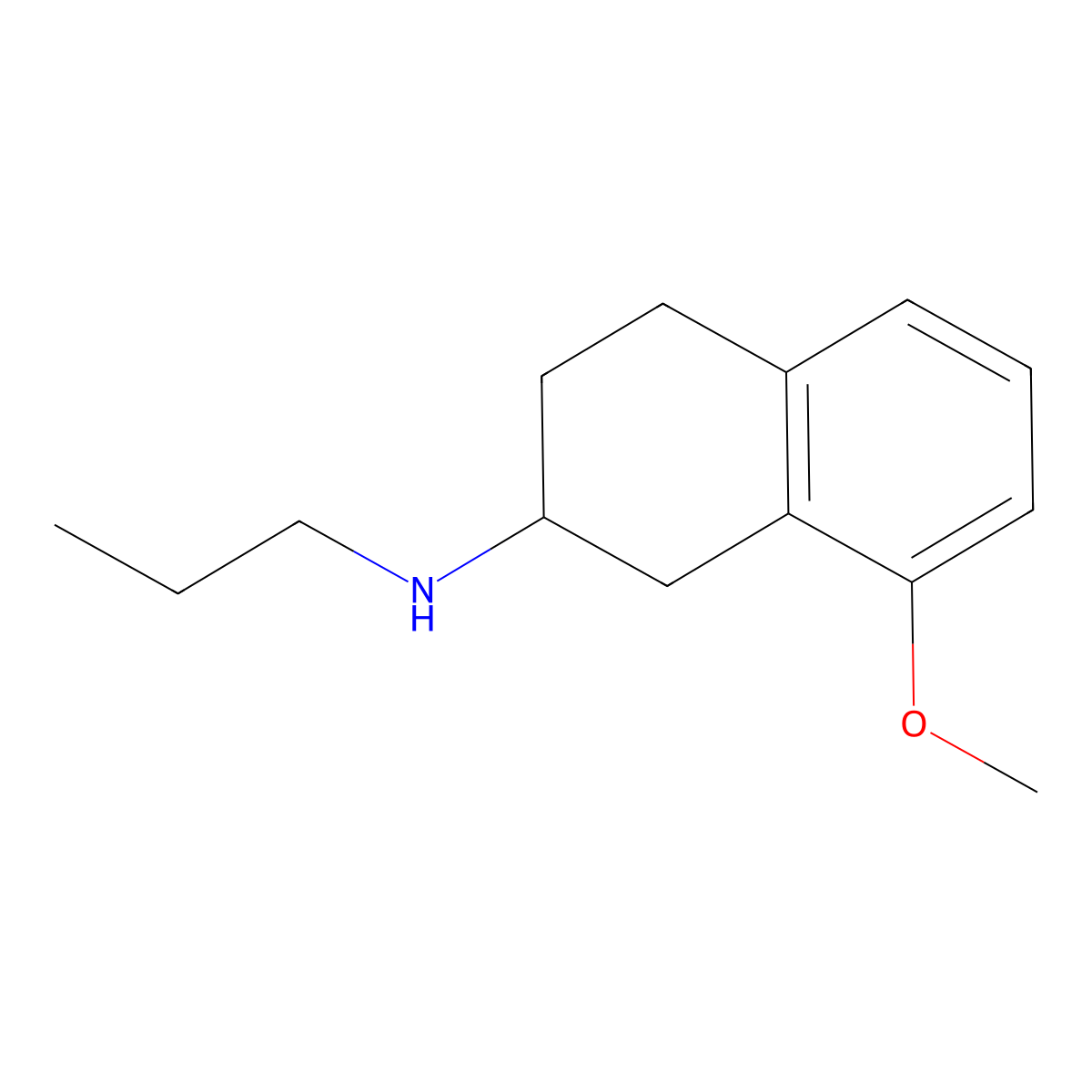 8-methoxy-N-propyl-1,2,3,4-tetrahydronaphthalen-2-amine molecular structure, CAS 3902-22-5