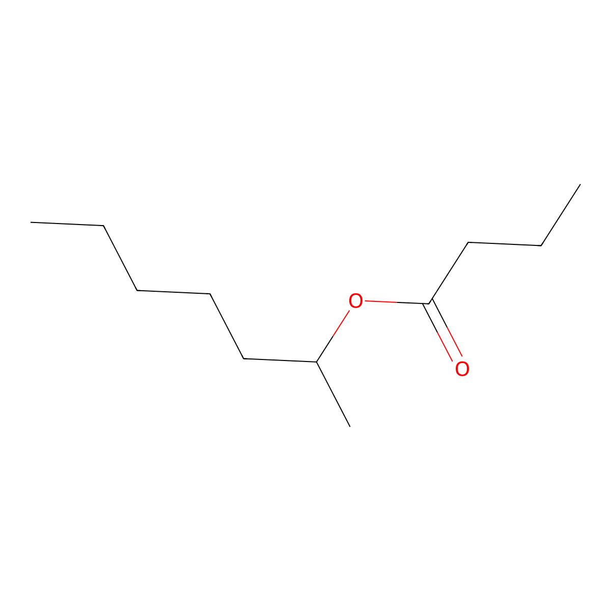 2-Heptyl butyrate molecular structure, CAS 39026-94-3