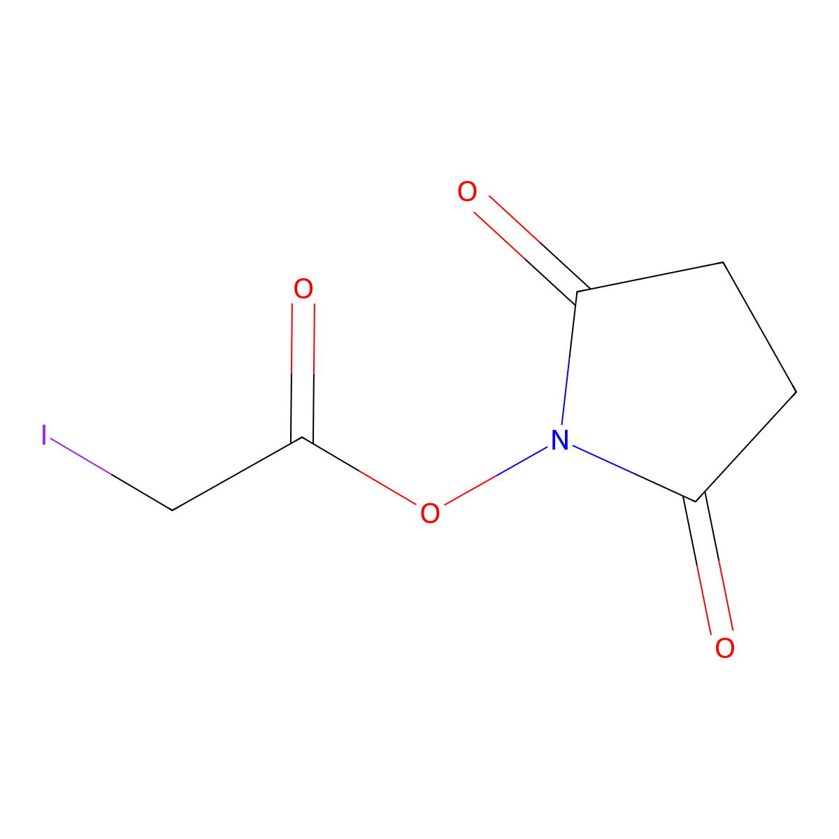 Iodoacetic acid N-hydroxysuccinimide ester molecular structure, CAS 39028-27-8