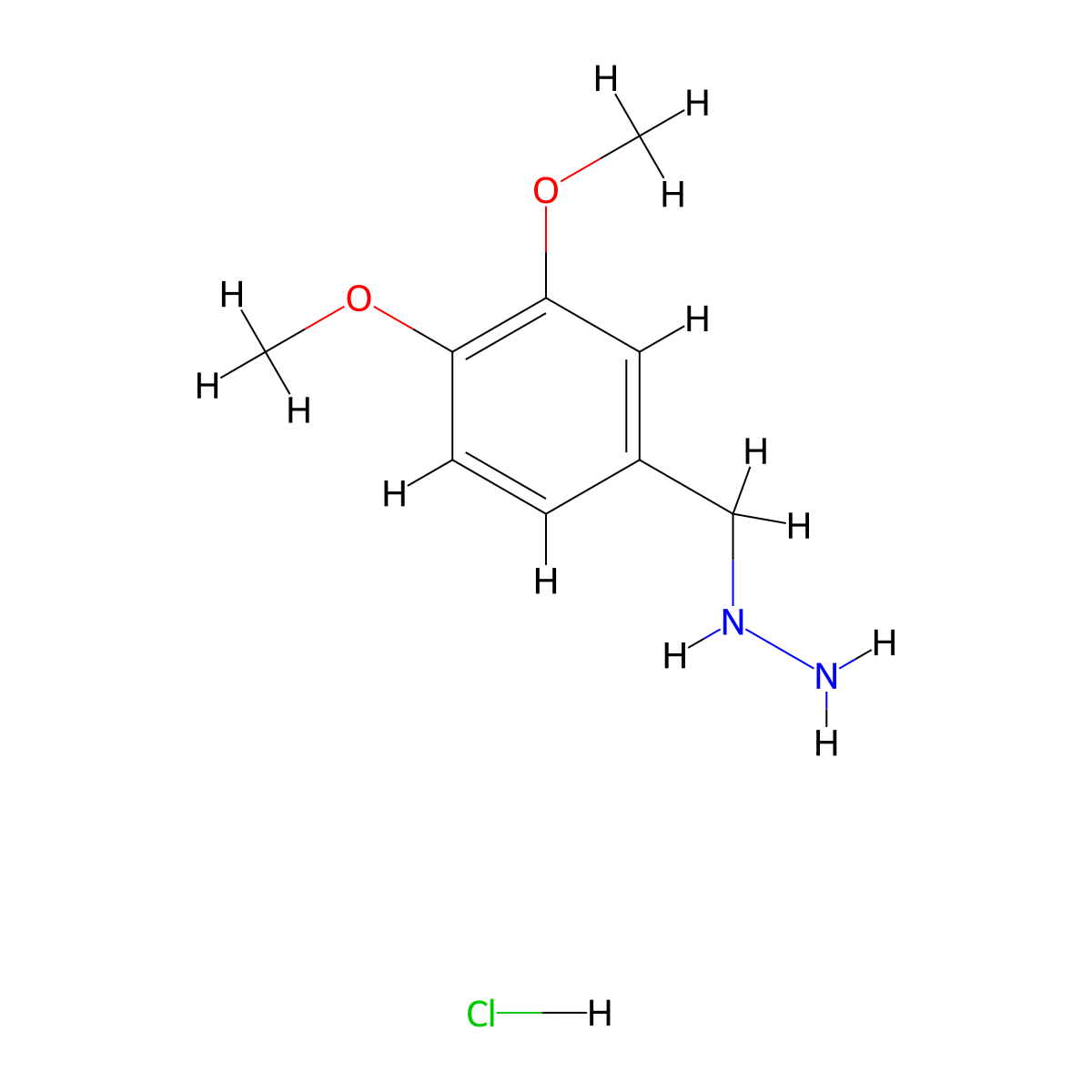 (3,4-Dimethoxybenzyl)hydrazine hydrochloride molecular structure, CAS 3903-96-6