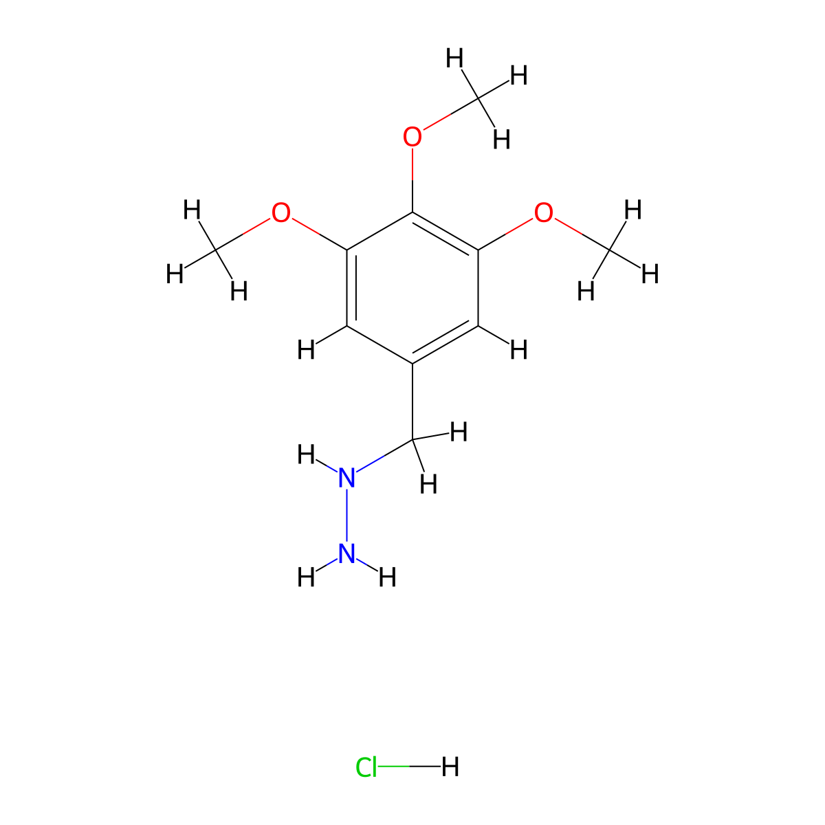 (3,4,5-Trimethoxybenzyl)hydrazine hydrochloride molecular structure, CAS 3903-97-7
