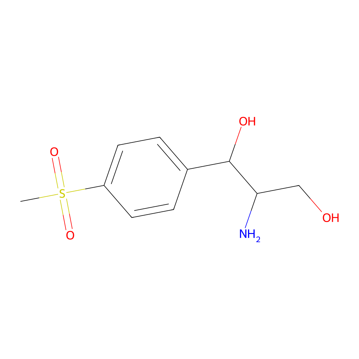 2-Amino-1-(4-(methylsulfonyl)phenyl)propane-1,3-diol molecular structure, CAS 39031-11-3