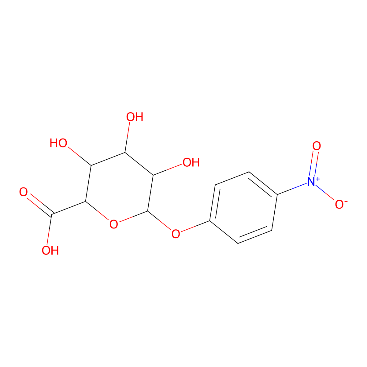 P-nitrophenyl-beta-D-glucuronide molecular structure, CAS 39031-76-0