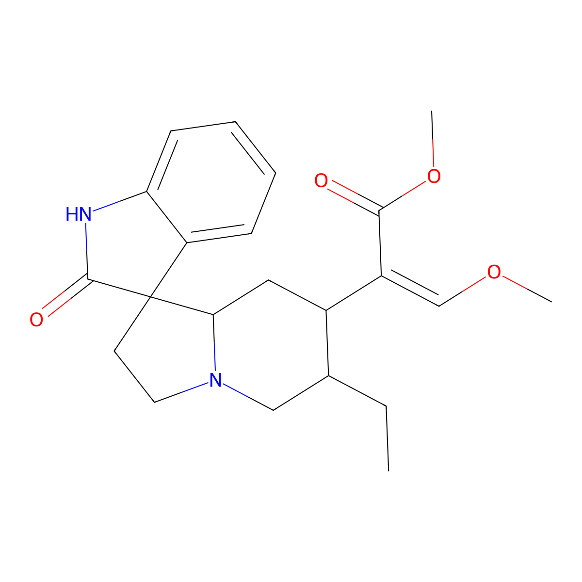 Isorhyncophylline molecular structure, CAS 39032-62-7
