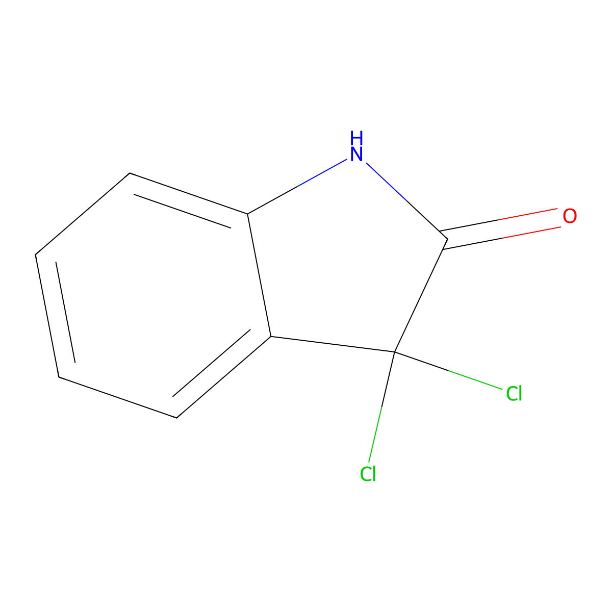 3,3-dichloro-1,3-dihydro-2H-indol-2-one molecular structure, CAS 39033-45-9