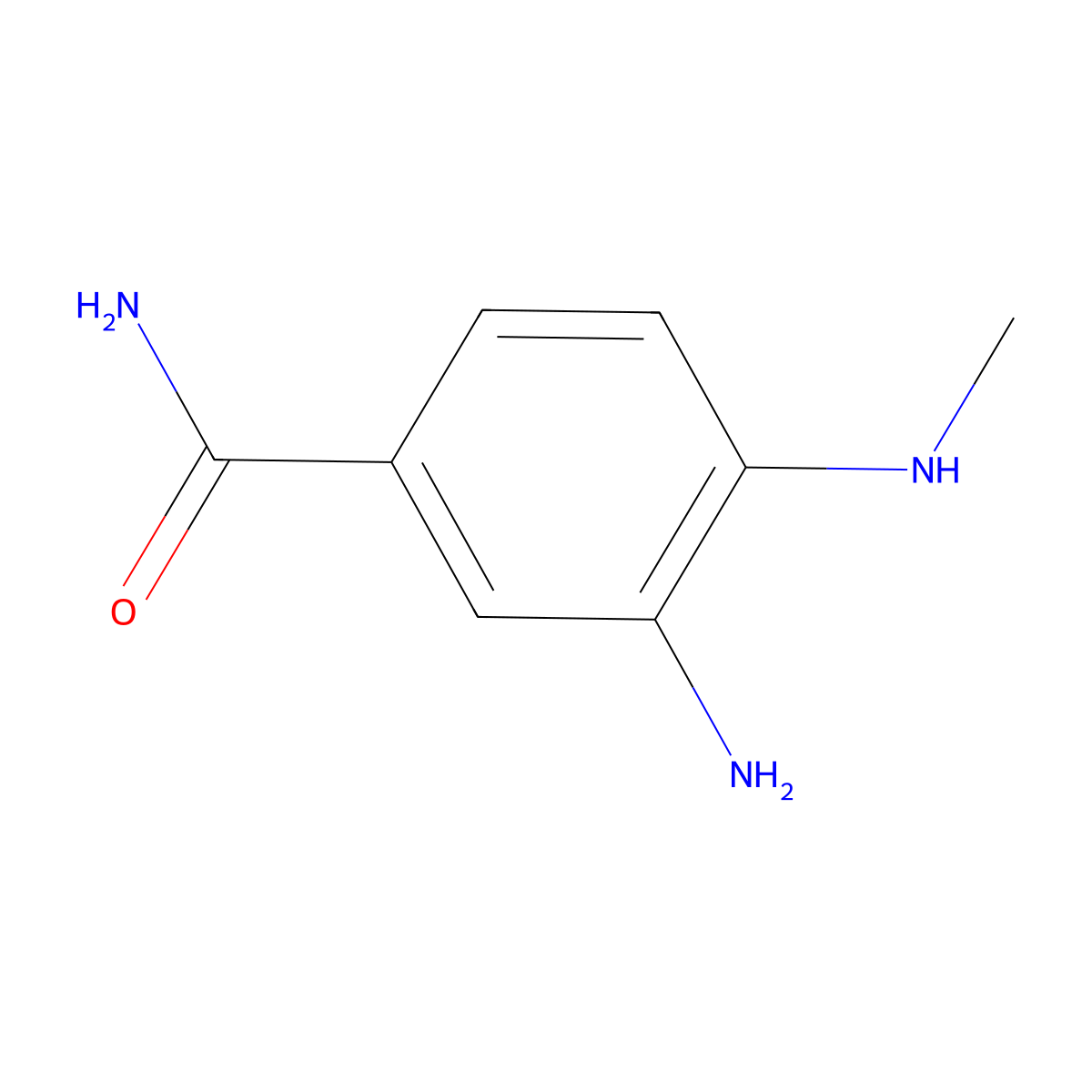 3-Amino-4-(methylamino)benzamide molecular structure, CAS 39033-67-5