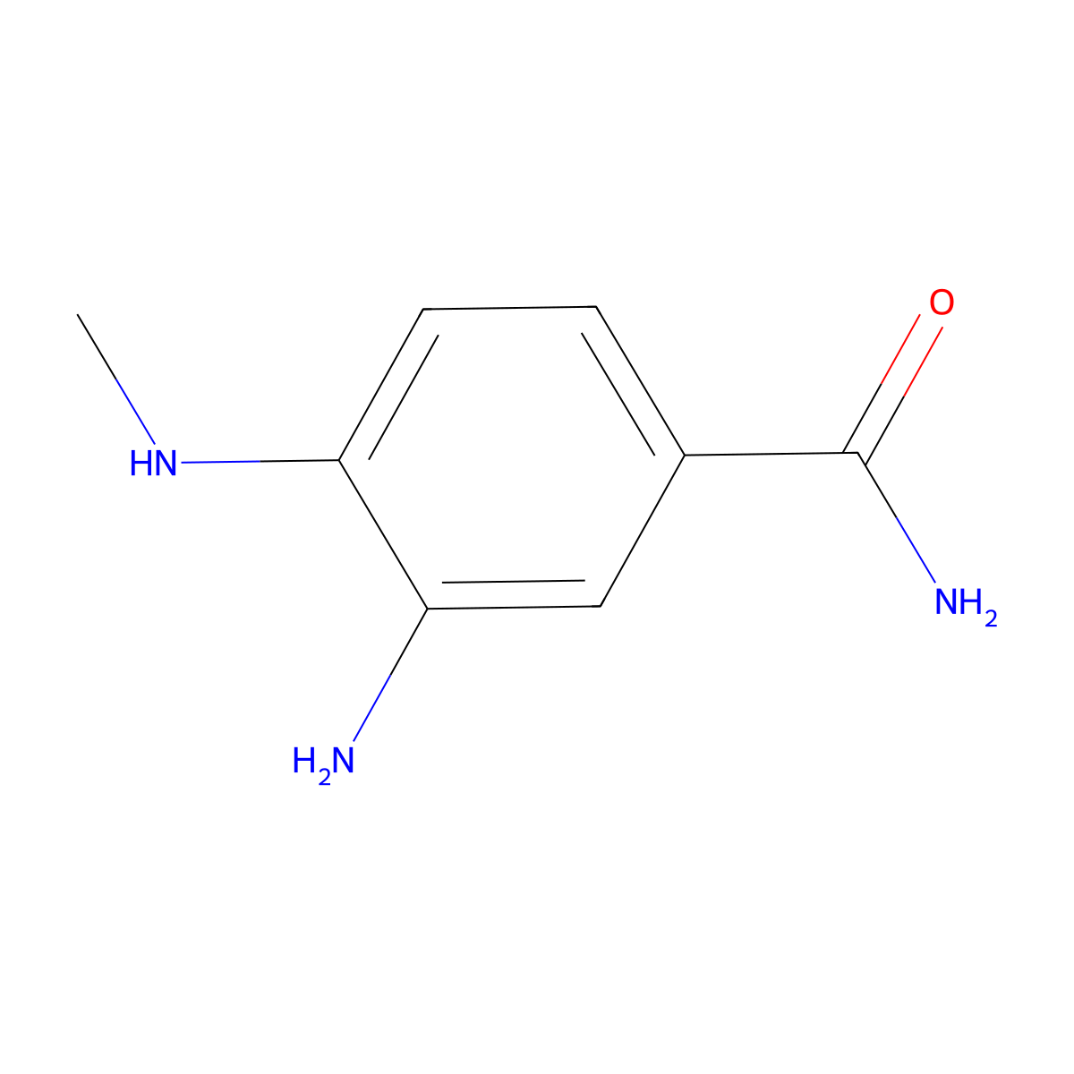 3-Amino-4-(methylamino)benzamide molecular structure, CAS 39033-67-5