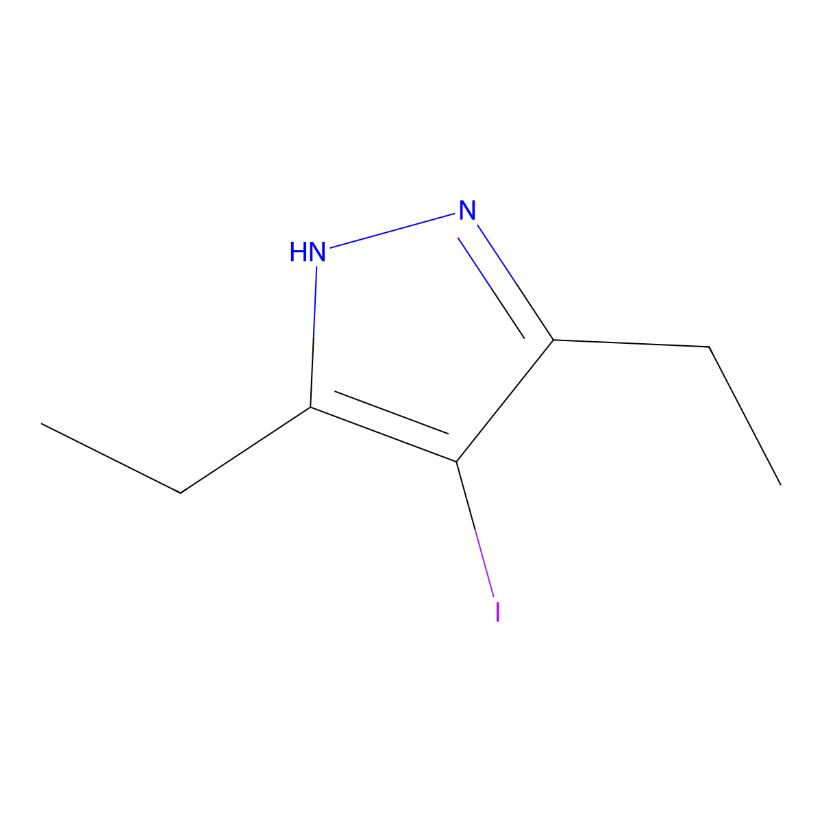 3,5-Diethyl-4-iodo-1H-pyrazole molecular structure, CAS 390356-27-1