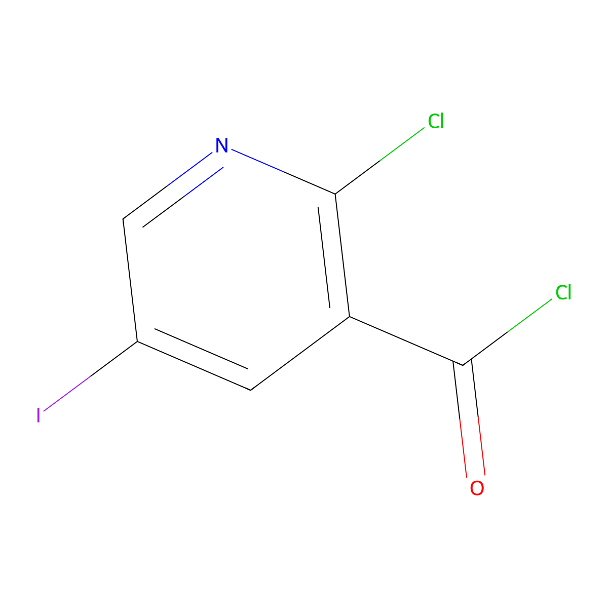 2-Chloro-5-iodonicotinoyl chloride molecular structure, CAS 390360-41-5