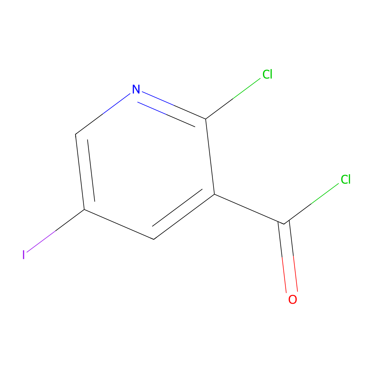 2-Chloro-5-iodonicotinoyl chloride molecular structure, CAS 390360-41-5