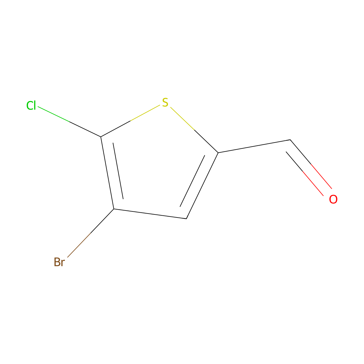 4-Bromo-5-chlorothiophene-2-carbaldehyde molecular structure, CAS 390360-90-4
