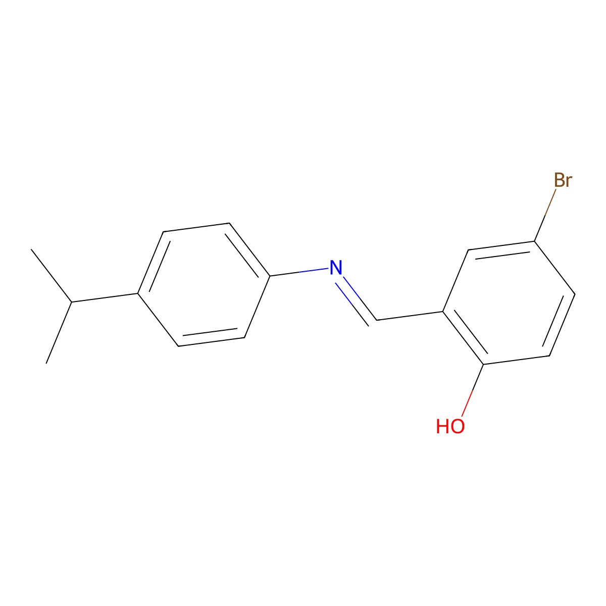4-bromo-2-{(E)-[(4-isopropylphenyl)imino]methyl}phenol molecular structure, CAS 390379-68-7