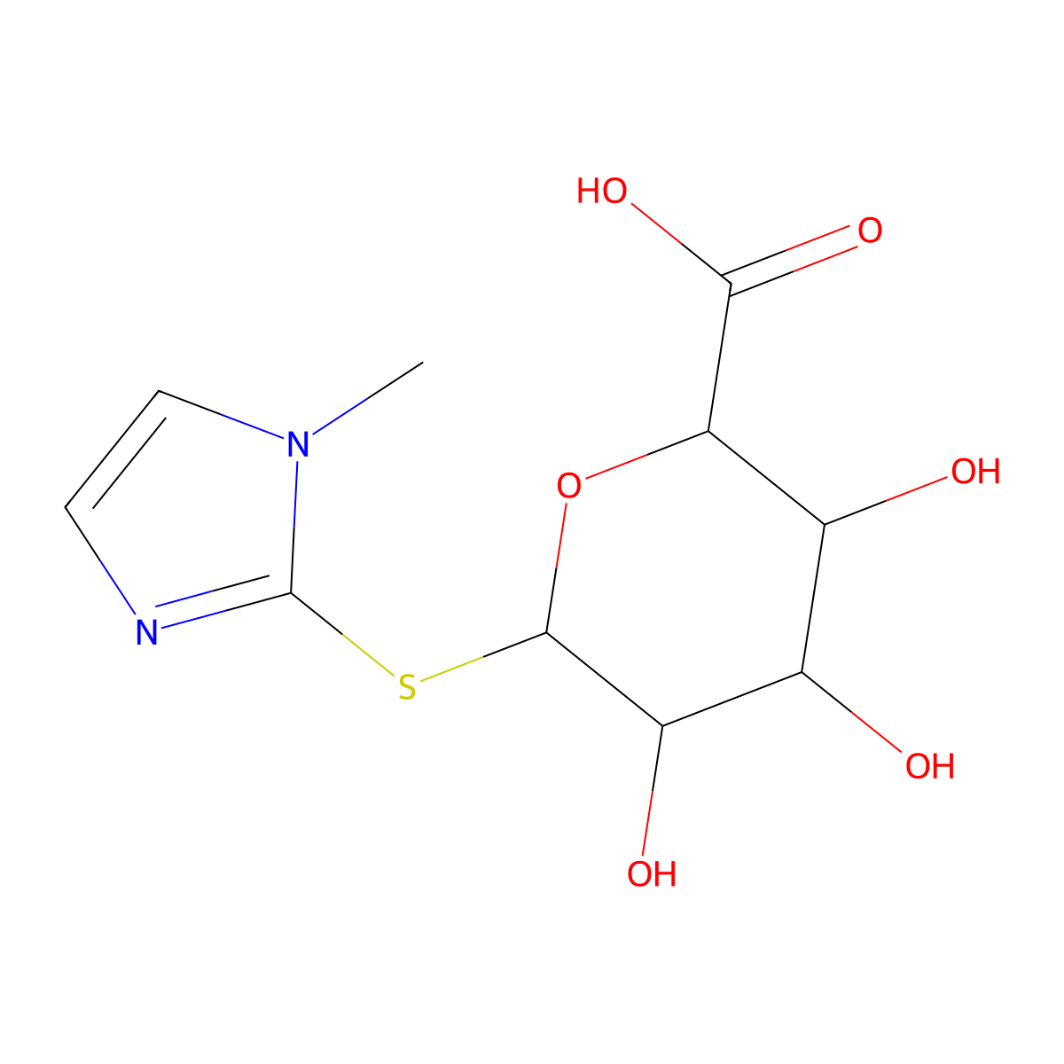 Methimazole Thio-beta-D-glucuronide molecular structure, CAS 39038-19-2