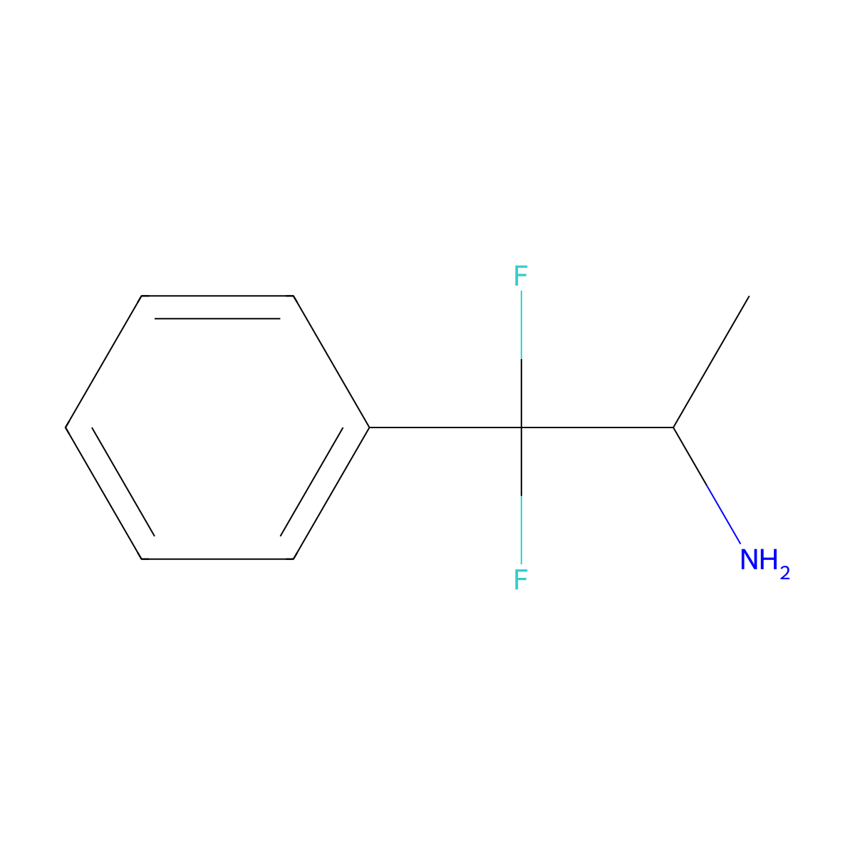 beta,beta-Difluoroamphetamine molecular structure, CAS 39038-72-7