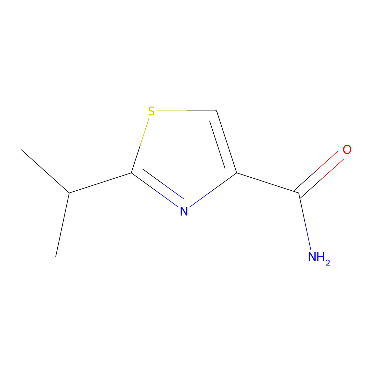 2-Isopropylthiazole-4-carboxamide molecular structure, CAS 390386-23-9