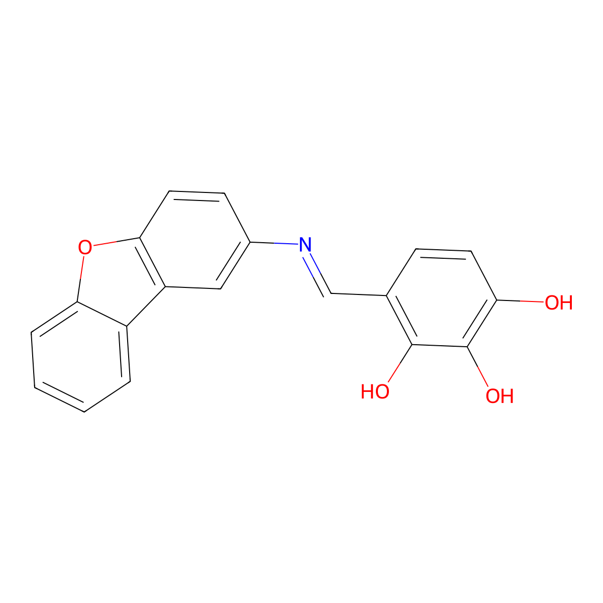 4-[({8-Oxatricyclo[7.4.0.0,2,7]trideca-1(9),2(7),3,5,10,12-hexaen-4-yl}imino)methyl]benzene-1,2,3-triol molecular structure, CAS 390390-42-8