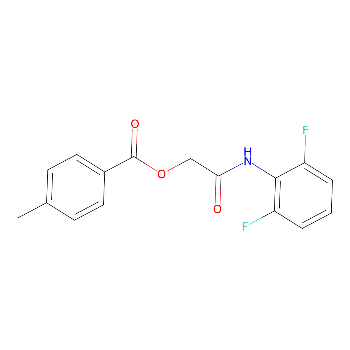 [2-(2,6-Difluoroanilino)-2-oxoethyl] 4-methylbenzoate molecular structure, CAS 390393-06-3