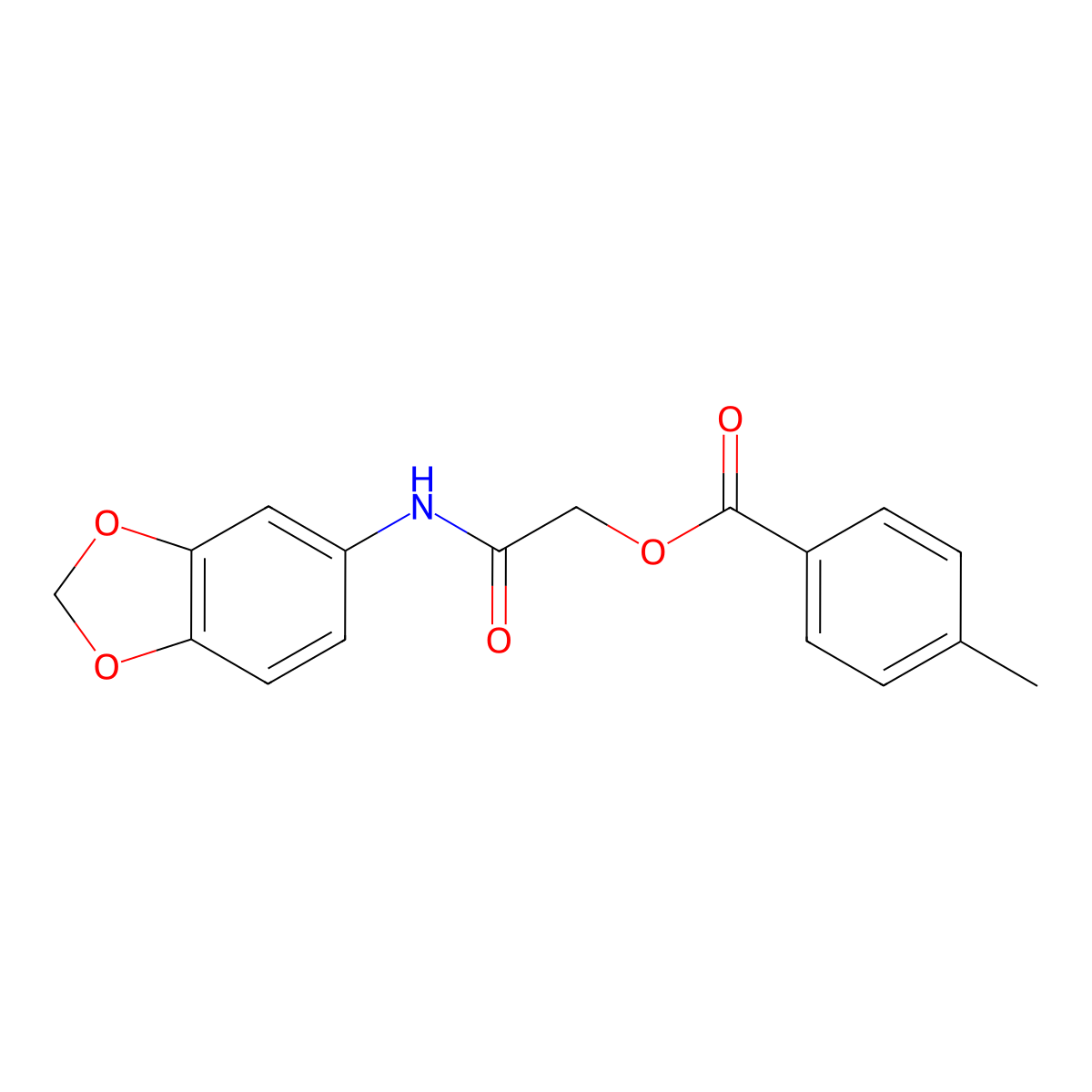 [2-(1,3-Benzodioxol-5-ylamino)-2-oxoethyl] 4-methylbenzoate molecular structure, CAS 390393-13-2
