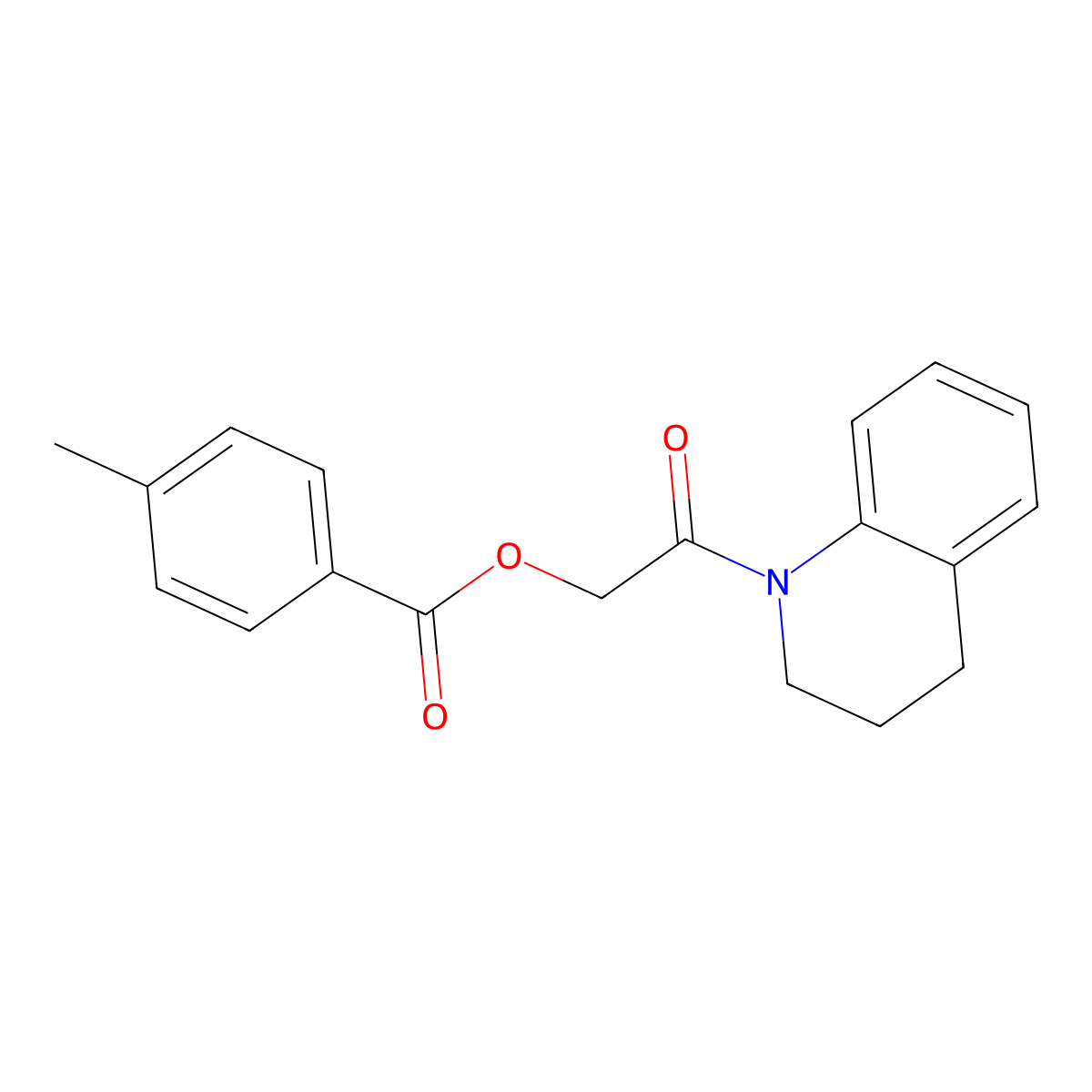 2-(3,4-dihydroquinolin-1(2H)-yl)-2-oxoethyl 4-methylbenzoate molecular structure, CAS 390393-42-7