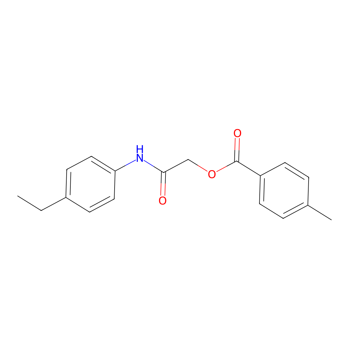 [(4-Ethylphenyl)carbamoyl]methyl 4-methylbenzoate molecular structure, CAS 390393-51-8