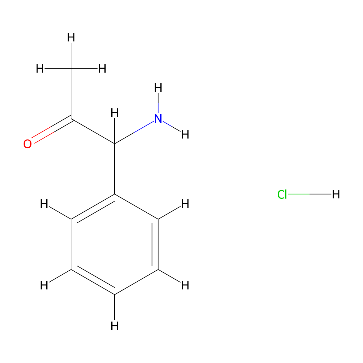 1-Amino-1-phenylpropan-2-one hydrochloride molecular structure, CAS 3904-16-3