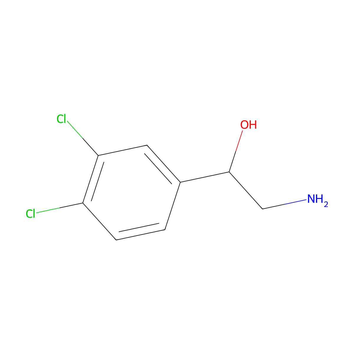 (1S)-2-amino-1-(3,4-dichlorophenyl)ethan-1-ol molecular structure, CAS 390406-08-3