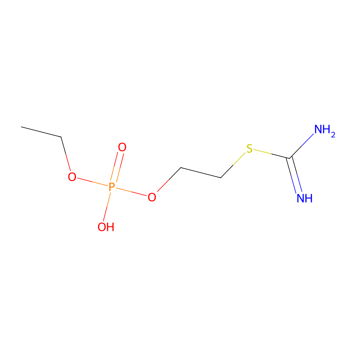 Phosphoric acid, O-(2-amidinothioethyl) O-ethyl ester molecular structure, CAS 39042-12-1