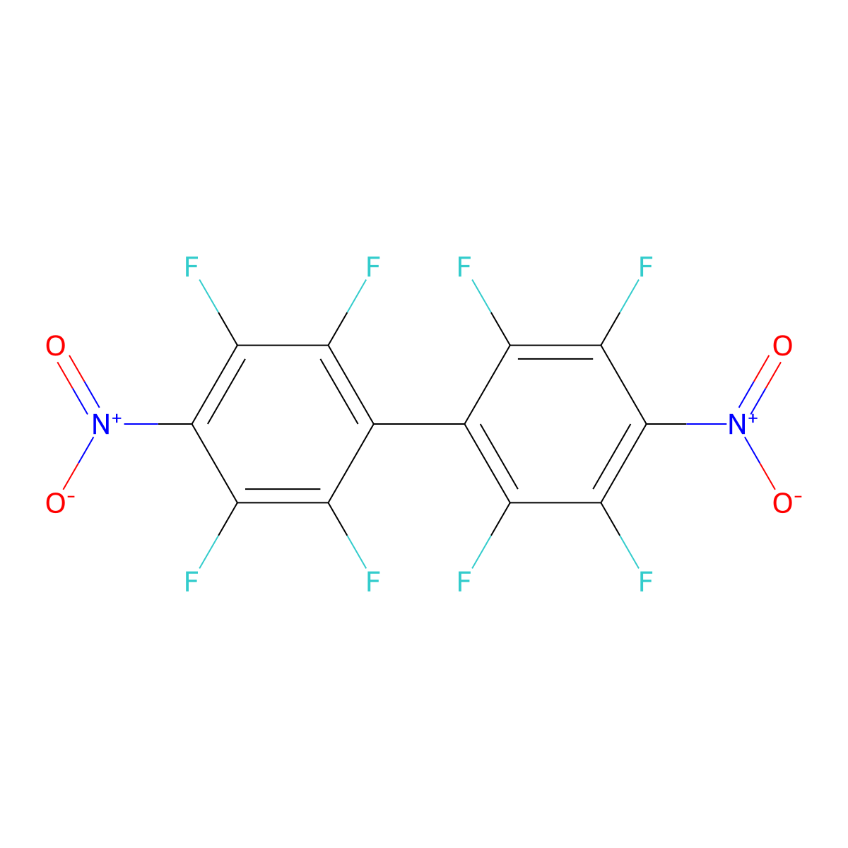 2,2',3,3',5,5',6,6'-Octafluoro-4,4'-dinitro-1,1'-biphenyl molecular structure, CAS 3905-96-2