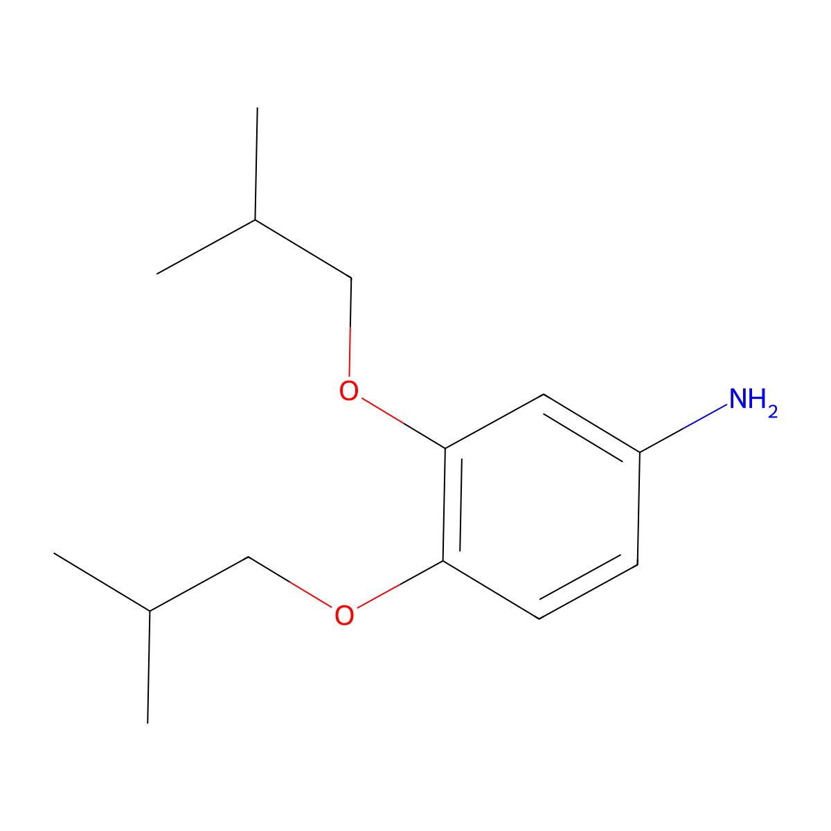 Benzenamine, 3,4-bis(2-methylpropoxy)- molecular structure, CAS 39051-98-4