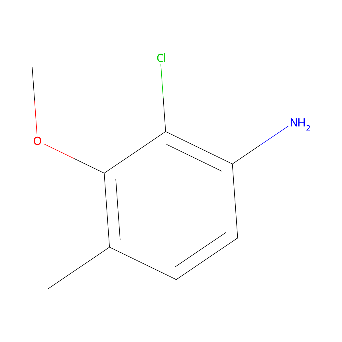 2-Chloro-3-methoxy-4-methylaniline molecular structure, CAS 39053-32-2