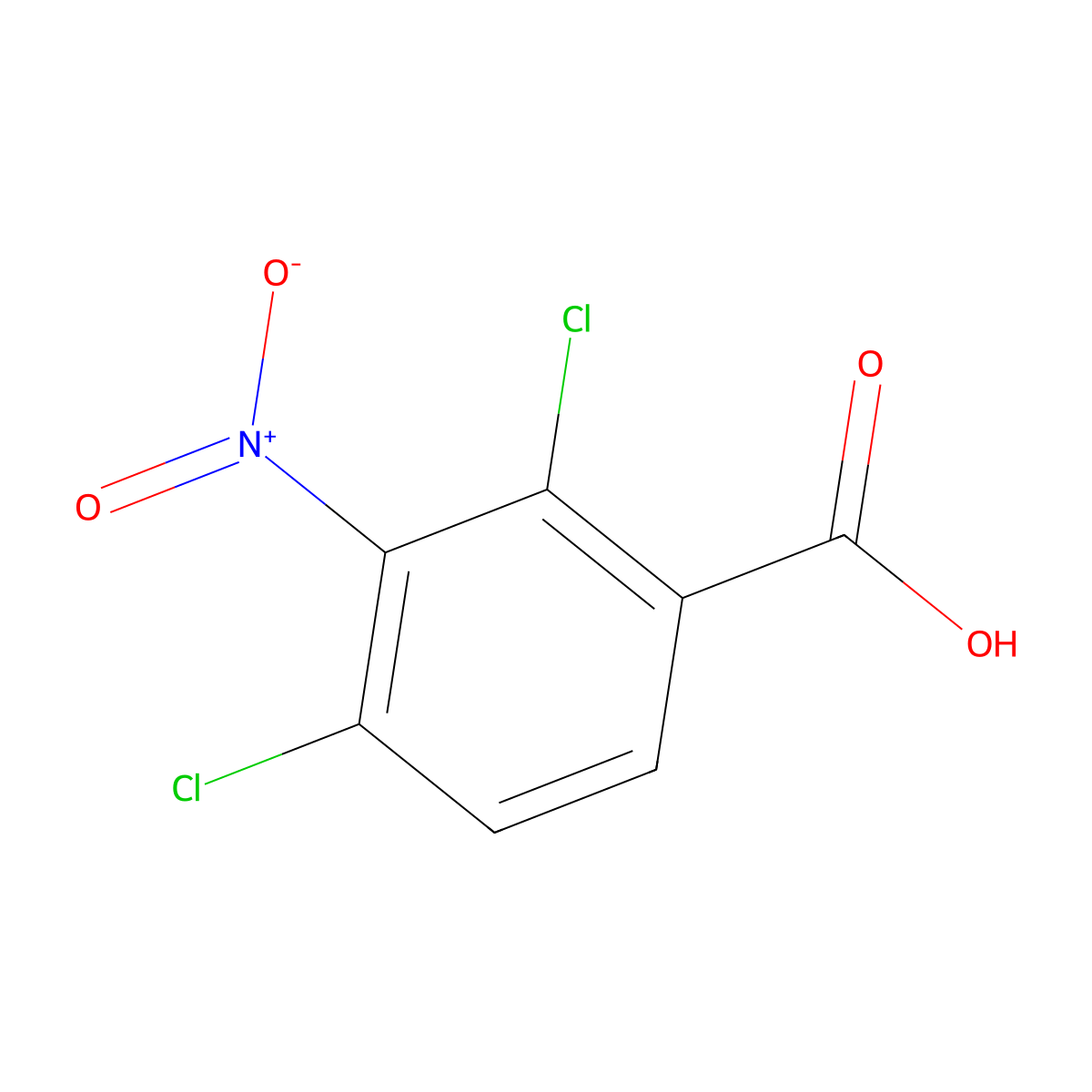 2,4-Dichloro-3-nitrobenzoic acid molecular structure, CAS 39053-42-4