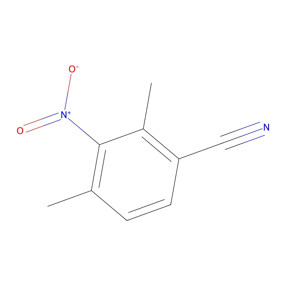 2,4-Dimethyl-3-nitrobenzonitrile molecular structure, CAS 39053-46-8