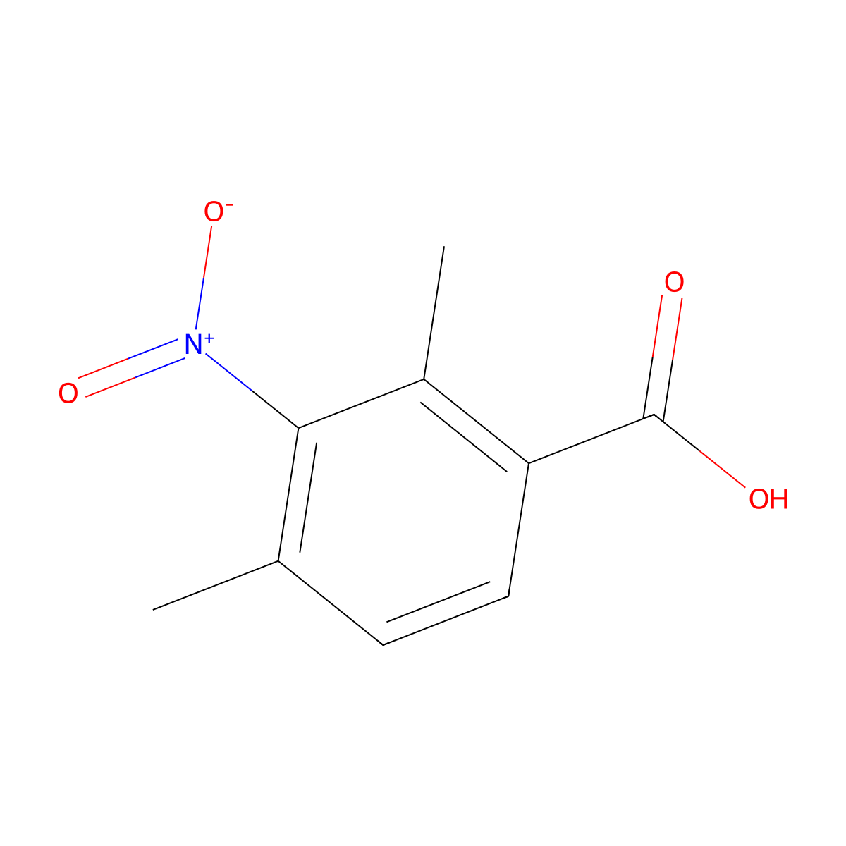 2,4-Dimethyl-3-nitrobenzoic acid molecular structure, CAS 39053-47-9